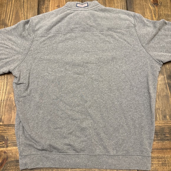Vineyard Vines Half Zip Sweater, Men's XL, Gray, Cotton Blend, Preppy, Mock Neck - Picture 6 of 7